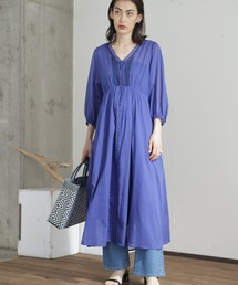 ne Quittez pas ヌキテパ 青系模様 ロングワンピース 紫房飾り SALE [30%OFF] ne Quittez pas (ヌキテパ) ロング ワンピース