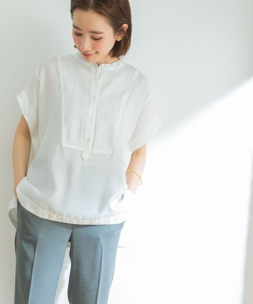 URBAN RESEARCH(アーバンリサーチ)の「フロントデザインフレンチスリーブブラウス(シャツ/ブラウス・レディース・ホワイト/ブラック/ライトカーキ・FREE)」の6枚目の写真