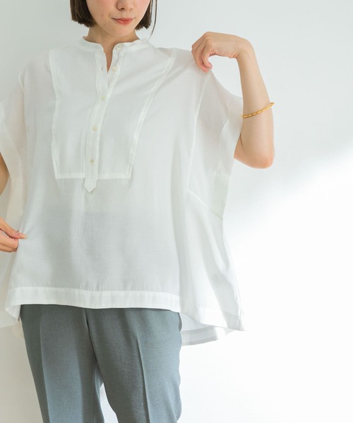 URBAN RESEARCH(アーバンリサーチ)の「フロントデザインフレンチスリーブブラウス(シャツ/ブラウス・レディース・ホワイト/ブラック/ライトカーキ・FREE)」の7枚目の写真