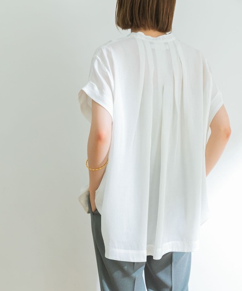 URBAN RESEARCH(アーバンリサーチ)の「フロントデザインフレンチスリーブブラウス(シャツ/ブラウス・レディース・ホワイト/ブラック/ライトカーキ・FREE)」の9枚目の写真