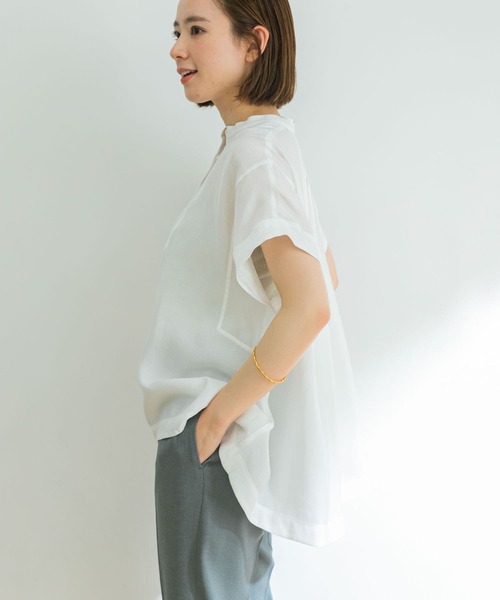 URBAN RESEARCH(アーバンリサーチ)の「フロントデザインフレンチスリーブブラウス(シャツ/ブラウス・レディース・ホワイト/ブラック/ライトカーキ・FREE)」の11枚目の写真