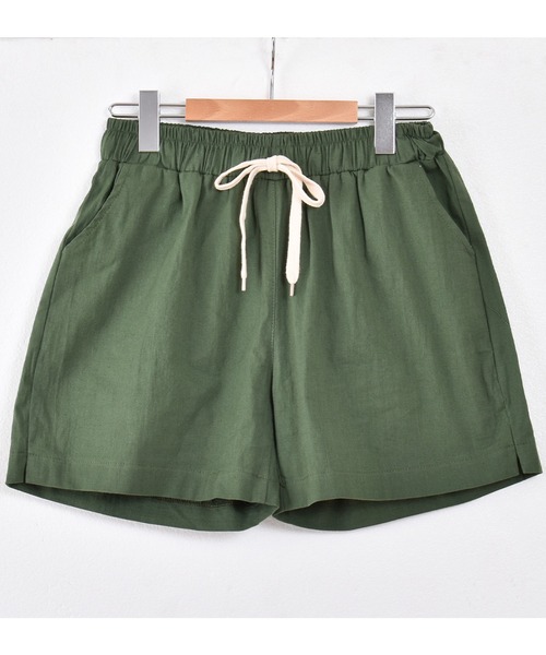 Felt-Maglietta（フェルトマリエッタ）の「麻リネン混ウエストゴムショートパンツ（その他パンツ・レディース・ブラック/グリーン/ライトベージュ/ベージュ・LARGE/MEDIUM）」の11枚目の写真