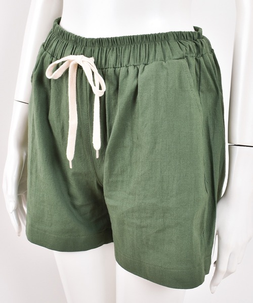 Felt-Maglietta（フェルトマリエッタ）の「麻リネン混ウエストゴムショートパンツ（その他パンツ・レディース・ブラック/グリーン/ライトベージュ/ベージュ・LARGE/MEDIUM）」の15枚目の写真
