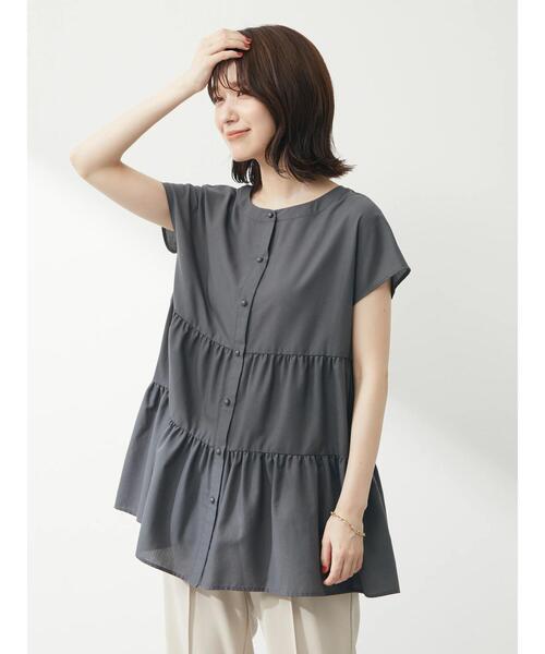 Green Parks(グリーンパークス)の「カラーティアードチュニック(シャツ/ブラウス・レディース・ダークグレー/ピンク/グリーン・FREE)」の20枚目の写真