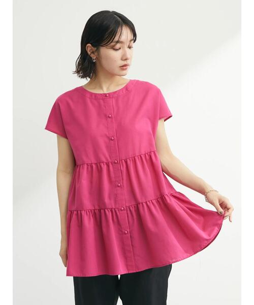 Green Parks(グリーンパークス)の「カラーティアードチュニック(シャツ/ブラウス・レディース・ダークグレー/ピンク/グリーン・FREE)」の21枚目の写真