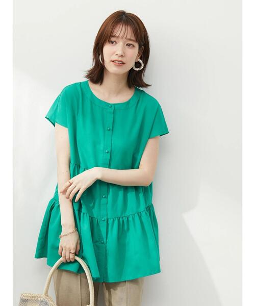 Green Parks(グリーンパークス)の「カラーティアードチュニック(シャツ/ブラウス・レディース・ダークグレー/ピンク/グリーン・FREE)」の22枚目の写真