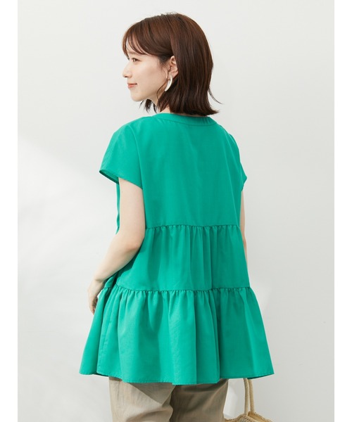 Green Parks(グリーンパークス)の「カラーティアードチュニック(シャツ/ブラウス・レディース・ダークグレー/ピンク/グリーン・FREE)」の6枚目の写真