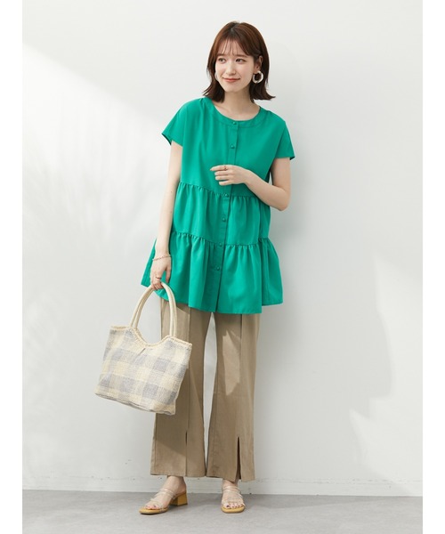 Green Parks(グリーンパークス)の「カラーティアードチュニック(シャツ/ブラウス・レディース・ダークグレー/ピンク/グリーン・FREE)」の16枚目の写真