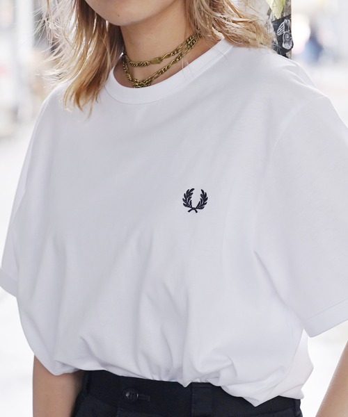 FRED PERRY(フレッドペリー)の「FRED PERRY フレッドペリー RINGER メンズ 半袖 Tシャツ ワンポイント ロゴ(ポロシャツ・メンズ・ブラック/ホワイト/ネイビー・SMALL/LARGE/MEDIUM/X-LARGE)」の12枚目の写真