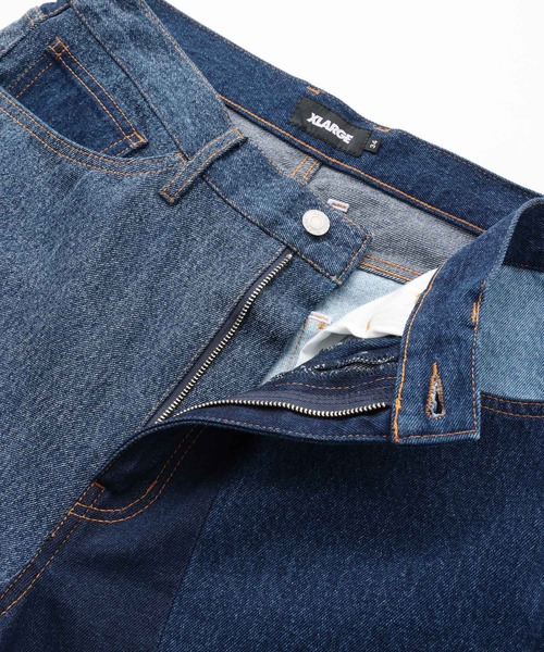 XLARGE(エクストララージ)の「PATCHWORK DENIM PANTS XLARGE(デニムパンツ・メンズ・ブラック/インディゴブルー・32inch/30inch/34inch/36inch)」の10枚目の写真