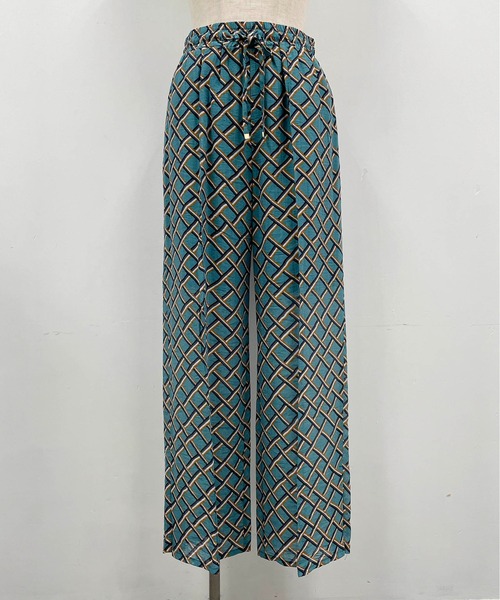 PICCIN（ピッチン）の「幾何学柄ワイドパンツ（その他パンツ・レディース・ネイビー/グリーン・M/L）」の5枚目の写真