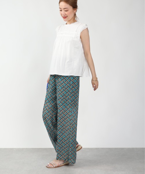 PICCIN（ピッチン）の「幾何学柄ワイドパンツ（その他パンツ・レディース・ネイビー/グリーン・M/L）」の20枚目の写真