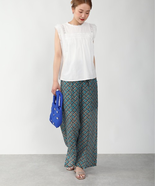 PICCIN（ピッチン）の「幾何学柄ワイドパンツ（その他パンツ・レディース・ネイビー/グリーン・M/L）」の21枚目の写真