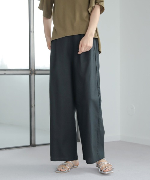 LAKOLE(ラコレ)の「リネンMIXルーミーストレートパンツ / 295146(その他パンツ・レディース・ブルー/ボルドー/ブラック/ベージュ/カーキ・SMALL/MEDIUM)」の2枚目の写真