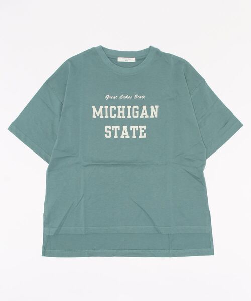 Samansa Mos2 blue（サマンサモスモスブルー）の「ロゴプリントTシャツ（Tシャツ/カットソー・レディース・ブラック/ブラウン/オフホワイト/グリーン/ライトベージュ・ﾌﾘ-）」の5枚目の写真