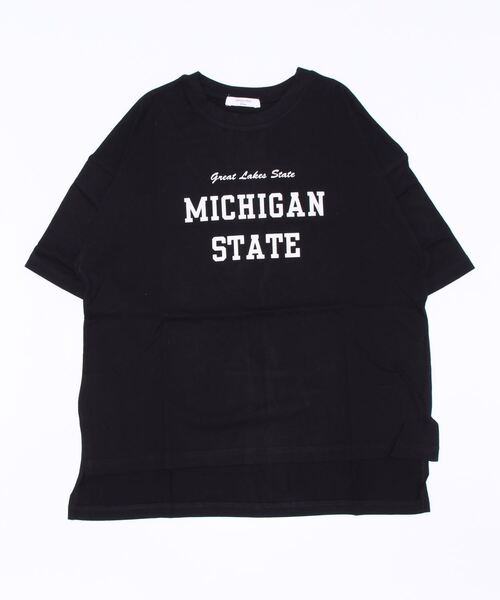 Samansa Mos2 blue（サマンサモスモスブルー）の「ロゴプリントTシャツ（Tシャツ/カットソー・レディース・ブラック/ブラウン/オフホワイト/グリーン/ライトベージュ・ﾌﾘ-）」の3枚目の写真