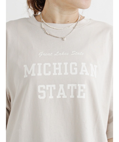 Samansa Mos2 blue（サマンサモスモスブルー）の「ロゴプリントTシャツ（Tシャツ/カットソー・レディース・ブラック/ブラウン/オフホワイト/グリーン/ライトベージュ・ﾌﾘ-）」の10枚目の写真