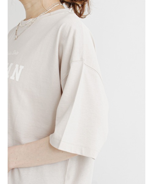 Samansa Mos2 blue（サマンサモスモスブルー）の「ロゴプリントTシャツ（Tシャツ/カットソー・レディース・ブラック/ブラウン/オフホワイト/グリーン/ライトベージュ・ﾌﾘ-）」の11枚目の写真