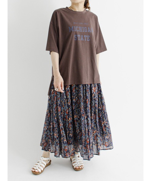 Samansa Mos2 blue（サマンサモスモスブルー）の「ロゴプリントTシャツ（Tシャツ/カットソー・レディース・ブラック/ブラウン/オフホワイト/グリーン/ライトベージュ・ﾌﾘ-）」の18枚目の写真