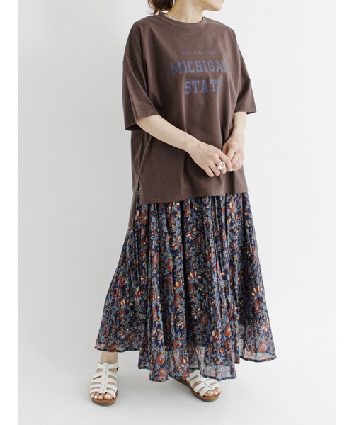 Samansa Mos2 blue（サマンサモスモスブルー）の「ロゴプリントTシャツ（Tシャツ/カットソー・レディース・ブラック/ブラウン/オフホワイト/グリーン/ライトベージュ・ﾌﾘ-）」の19枚目の写真