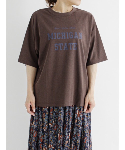 Samansa Mos2 blue（サマンサモスモスブルー）の「ロゴプリントTシャツ（Tシャツ/カットソー・レディース・ブラック/ブラウン/オフホワイト/グリーン/ライトベージュ・ﾌﾘ-）」の20枚目の写真