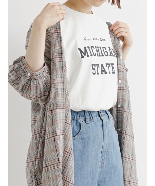 Samansa Mos2 blue（サマンサモスモスブルー）の「ロゴプリントTシャツ（Tシャツ/カットソー・レディース・ブラック/ブラウン/オフホワイト/グリーン/ライトベージュ・ﾌﾘ-）」の17枚目の写真