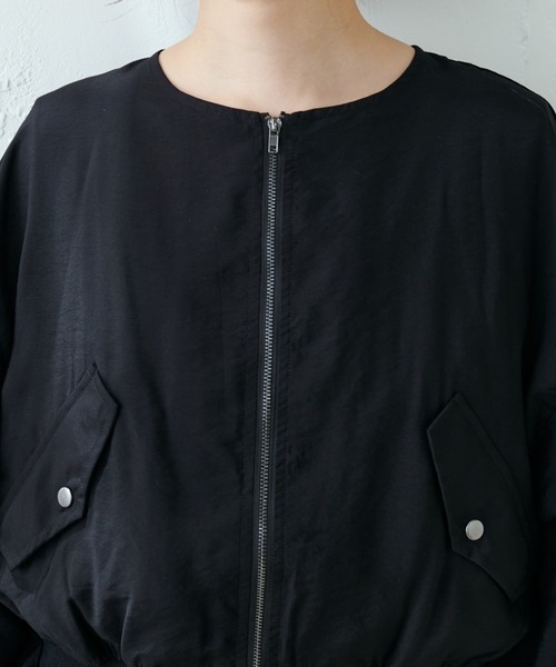 natural couture（ナチュラルクチュール）の「ほんのりシアーMA-１（ブルゾン・レディース・オフホワイト/オレンジ/ミント/ブラック・FREE）」の16枚目の写真