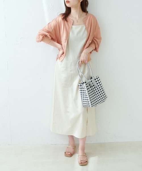 natural couture（ナチュラルクチュール）の「ほんのりシアーMA-１（ブルゾン・レディース・オフホワイト/オレンジ/ミント/ブラック・FREE）」の6枚目の写真