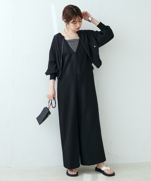 natural couture（ナチュラルクチュール）の「ほんのりシアーMA-１（ブルゾン・レディース・オフホワイト/オレンジ/ミント/ブラック・FREE）」の5枚目の写真
