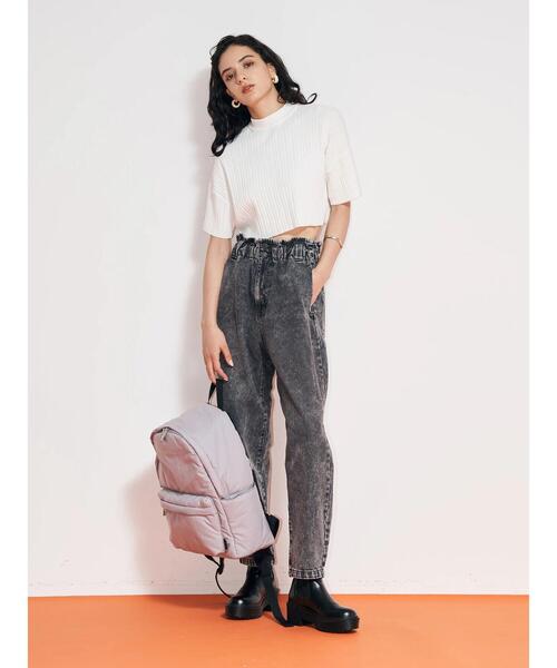 koe（コエ）の「【ハイウエスト】ワイドバルーンデニムパンツ*（デニムパンツ・レディース・ライトインディゴブルー/ブラック・M/L）」の17枚目の写真