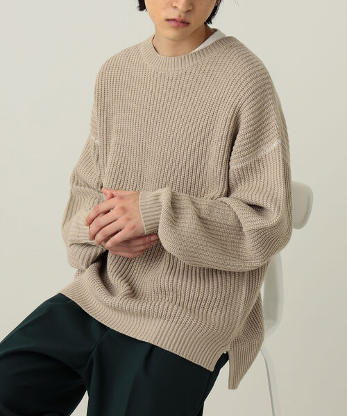 BeAMS DOT（ビームスドット）の「【WEB限定】BeAMS DOT / クルーネックニット（ニット/セーター・メンズ・ホワイト系その他5/ブラック系その他4・MEDIUM/LARGE）」の2枚目の写真