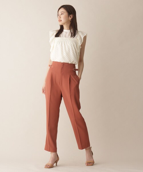 OPAQUE.CLIP（オペークドットクリップ）の「◆サイドベルトストレートパンツ（その他パンツ・レディース・ライトブルー/レンガ/ネイビー・36/38）」の12枚目の写真