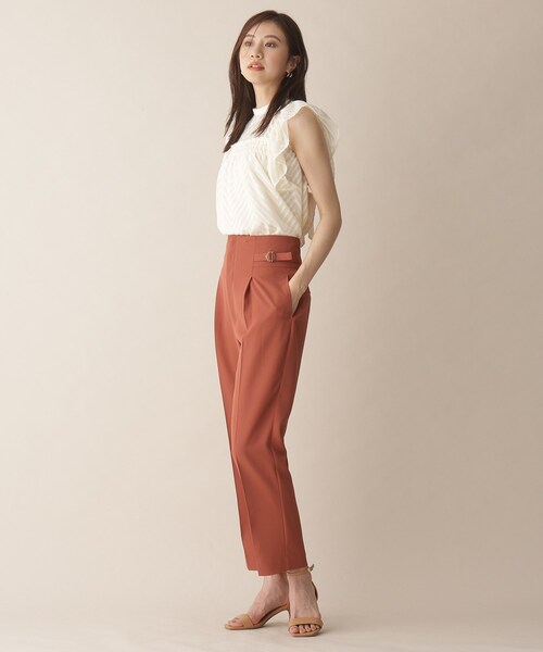 OPAQUE.CLIP（オペークドットクリップ）の「◆サイドベルトストレートパンツ（その他パンツ・レディース・ライトブルー/レンガ/ネイビー・36/38）」の13枚目の写真