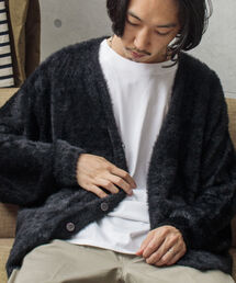 【GLOSTER/グロスター】モヘヤライクカーディガン ルーズシルエット