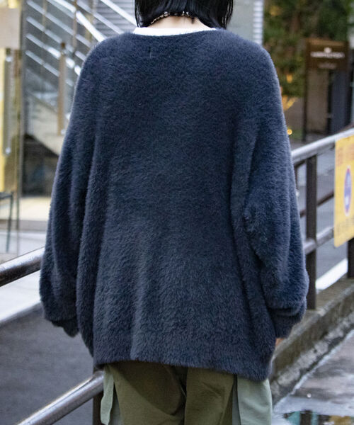 GLOSTER（グロスター）の「【GLOSTER/グロスター】モヘヤライクカーディガン ルーズシルエット（カーディガン/ボレロ・メンズ・ブラック/ベージュ/グリーン/オレンジ/イエロー/ネイビー・M/L）」の8枚目の写真