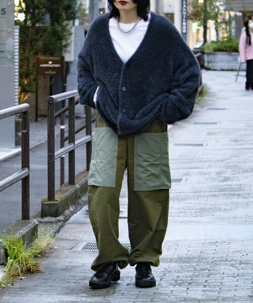 GLOSTER（グロスター）の「【GLOSTER/グロスター】モヘヤライクカーディガン ルーズシルエット（カーディガン/ボレロ・メンズ・ブラック/ベージュ/グリーン/オレンジ/イエロー/ネイビー・M/L）」の13枚目の写真