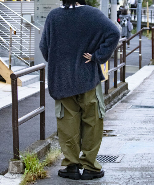 GLOSTER（グロスター）の「【GLOSTER/グロスター】モヘヤライクカーディガン ルーズシルエット（カーディガン/ボレロ・メンズ・ブラック/ベージュ/グリーン/オレンジ/イエロー/ネイビー・M/L）」の14枚目の写真