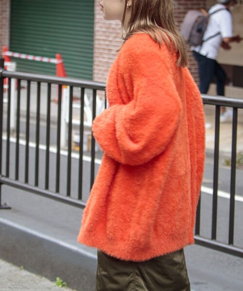 GLOSTER（グロスター）の「【GLOSTER/グロスター】モヘヤライクカーディガン ルーズシルエット（カーディガン/ボレロ・メンズ・ブラック/ベージュ/グリーン/オレンジ/イエロー/ネイビー・M/L）」の15枚目の写真