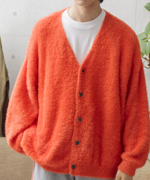 GLOSTER（グロスター）の「【GLOSTER/グロスター】モヘヤライクカーディガン ルーズシルエット（カーディガン/ボレロ・メンズ・ブラック/ベージュ/グリーン/オレンジ/イエロー/ネイビー・M/L）」の20枚目の写真