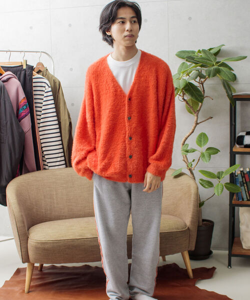 GLOSTER（グロスター）の「【GLOSTER/グロスター】モヘヤライクカーディガン ルーズシルエット（カーディガン/ボレロ・メンズ・ブラック/ベージュ/グリーン/オレンジ/イエロー/ネイビー・M/L）」の22枚目の写真