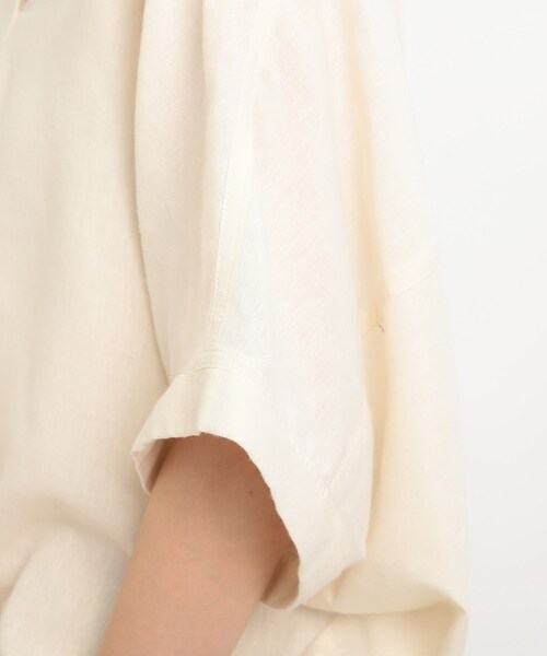 SHOO・LA・RUE（シューラルー）の「◆【洗える】フレンチリネンドルマンスキッパーシャツ（シャツ/ブラウス・レディース・ブラック/ブラウン/オレンジ/ライトパープル/ホワイト系/ブラック系2/ダークグリーン/ピンク系/パープル系4・00）」の15枚目の写真