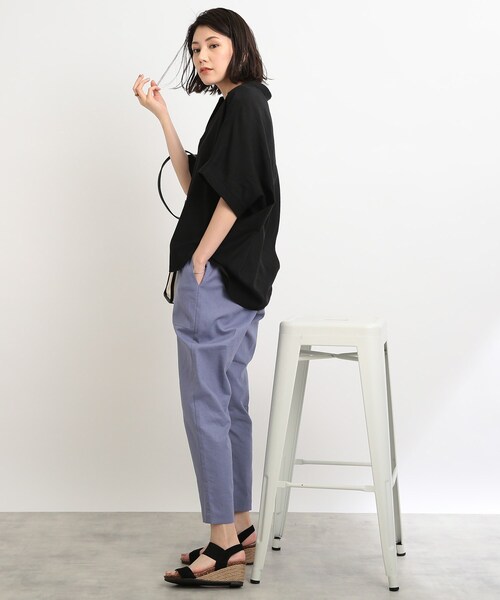 SHOO・LA・RUE（シューラルー）の「◆【洗える】フレンチリネンドルマンスキッパーシャツ（シャツ/ブラウス・レディース・ブラック/ブラウン/オレンジ/ライトパープル/ホワイト系/ブラック系2/ダークグリーン/ピンク系/パープル系4・00）」の21枚目の写真