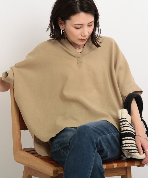 SHOO・LA・RUE（シューラルー）の「◆【洗える】フレンチリネンドルマンスキッパーシャツ（シャツ/ブラウス・レディース・ブラック/ブラウン/オレンジ/ライトパープル/ホワイト系/ブラック系2/ダークグリーン/ピンク系/パープル系4・00）」の11枚目の写真