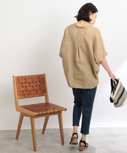 SHOO・LA・RUE（シューラルー）の「◆【洗える】フレンチリネンドルマンスキッパーシャツ（シャツ/ブラウス・レディース・ブラック/ブラウン/オレンジ/ライトパープル/ホワイト系/ブラック系2/ダークグリーン/ピンク系/パープル系4・00）」の22枚目の写真