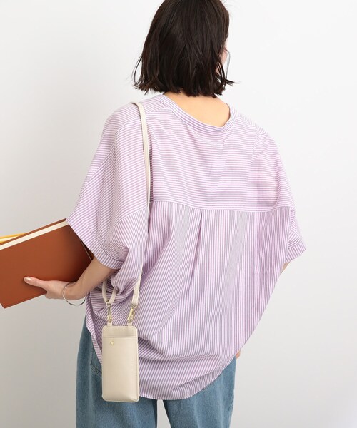 SHOO・LA・RUE（シューラルー）の「◆【洗える】フレンチリネンドルマンスキッパーシャツ（シャツ/ブラウス・レディース・ブラック/ブラウン/オレンジ/ライトパープル/ホワイト系/ブラック系2/ダークグリーン/ピンク系/パープル系4・00）」の19枚目の写真