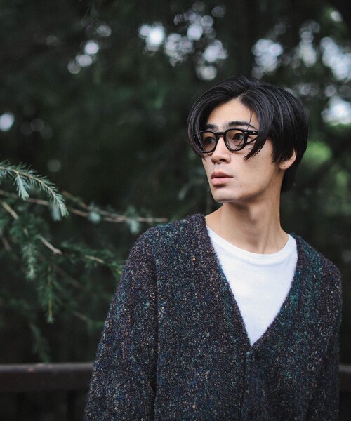 BEAMS（ビームス）の「BEAMS / ブークレ ニット カーディガン（カーディガン/ボレロ・メンズ・ダークグリーン/レッド・S/M/L/XL）」の7枚目の写真