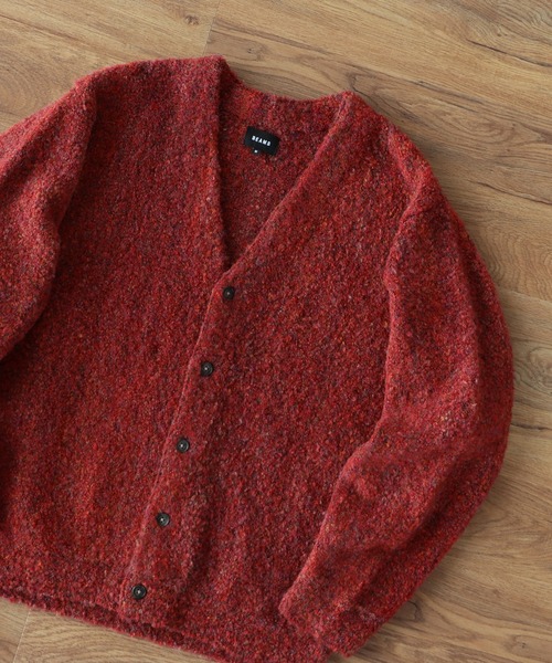 BEAMS（ビームス）の「BEAMS / ブークレ ニット カーディガン（カーディガン/ボレロ・メンズ・ダークグリーン/レッド・S/M/L/XL）」の18枚目の写真