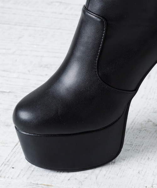attagirl（アタガール）の「厚底ハイヒールロングブーツ（ブーツ・レディース・アイボリー/ブラック/ブラック系その他・S/LL/L/M）」の8枚目の写真