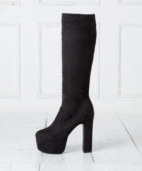 attagirl（アタガール）の「厚底ハイヒールロングブーツ（ブーツ・レディース・アイボリー/ブラック/ブラック系その他・S/LL/L/M）」の6枚目の写真