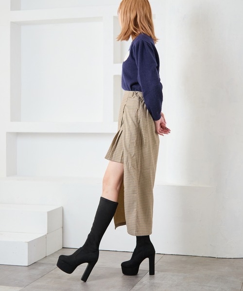 attagirl（アタガール）の「厚底ハイヒールロングブーツ（ブーツ・レディース・アイボリー/ブラック/ブラック系その他・S/LL/L/M）」の22枚目の写真